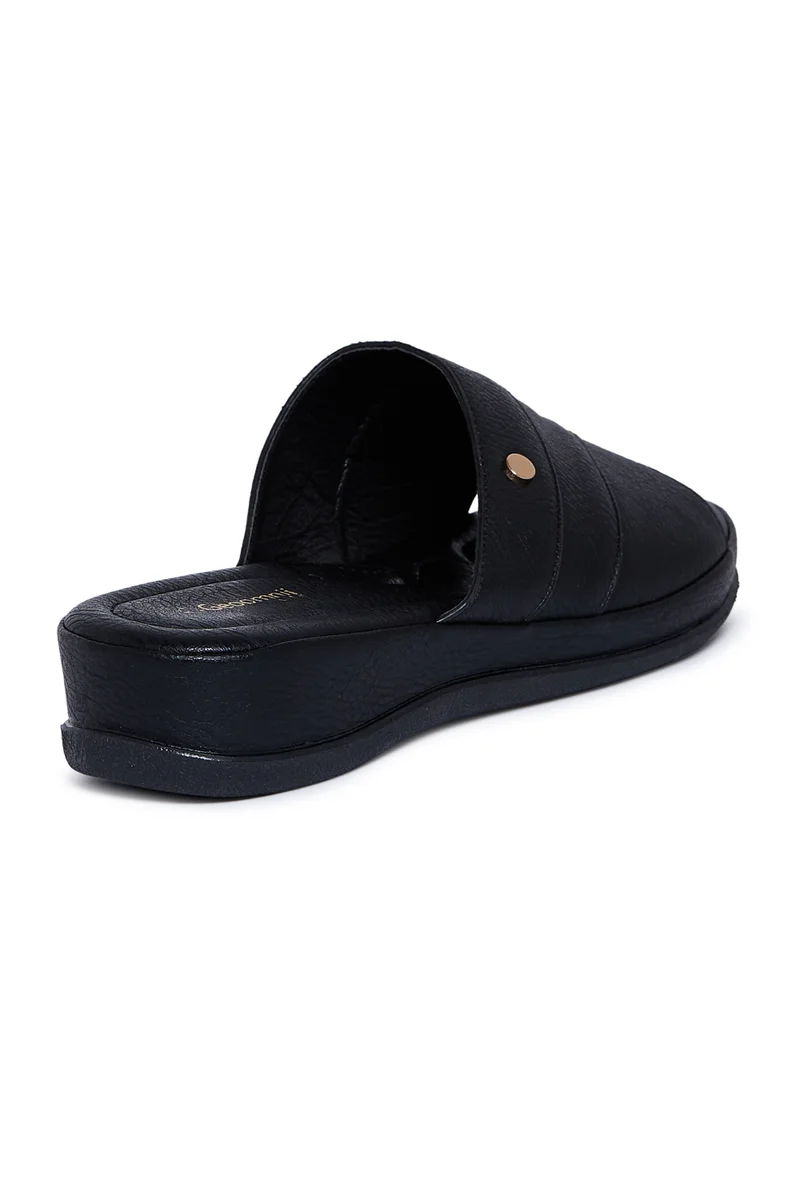 Geoomnii BLACK Geoomnii Comfort Slide Sandals for Women – Cushioned Slip-On Casual Sandals for Daily Wear, Home, Travel & Walking for Women | Best Price UAE